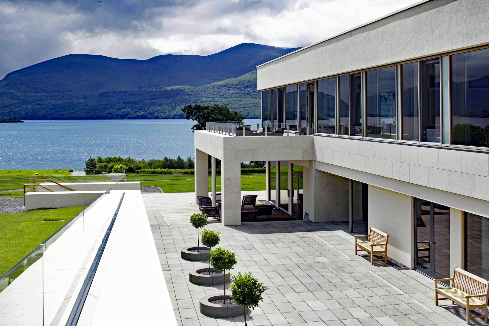 Lakeside terrace at The Europe Hotel & Resort, Killarney, County Kerry